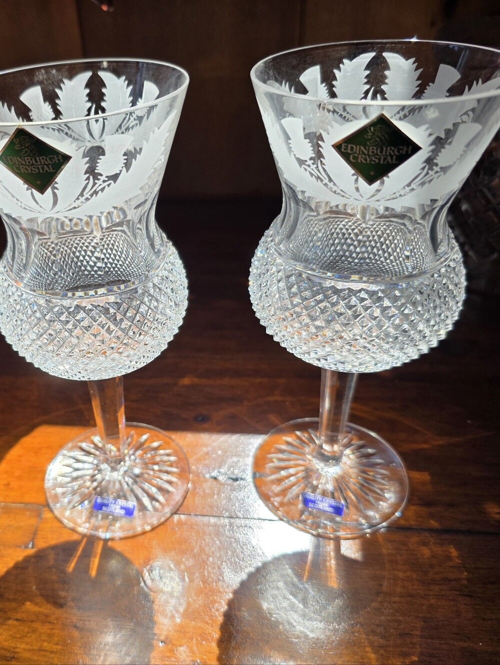 Vintage Edinburgh Crystal Wine Glasses Brand New With Original Tags.